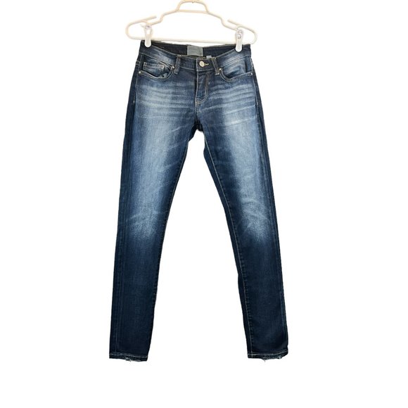 BKE Denim - Buckle BKE Womens Size 25R "Stella Skinny" Distressed Hem Med Wash Denim Jeans